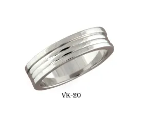 14k Solid Gold Elegant Ladies Modern Vertical Carbide Flat Band 6MM Ring VK20v