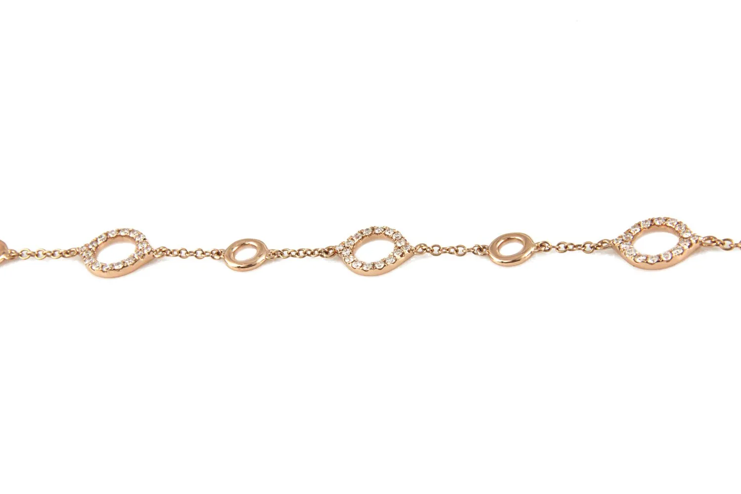 18K Yellow Gold Diamond Bracelet with Round Cut Diamonds And Circle Design 0.71CT