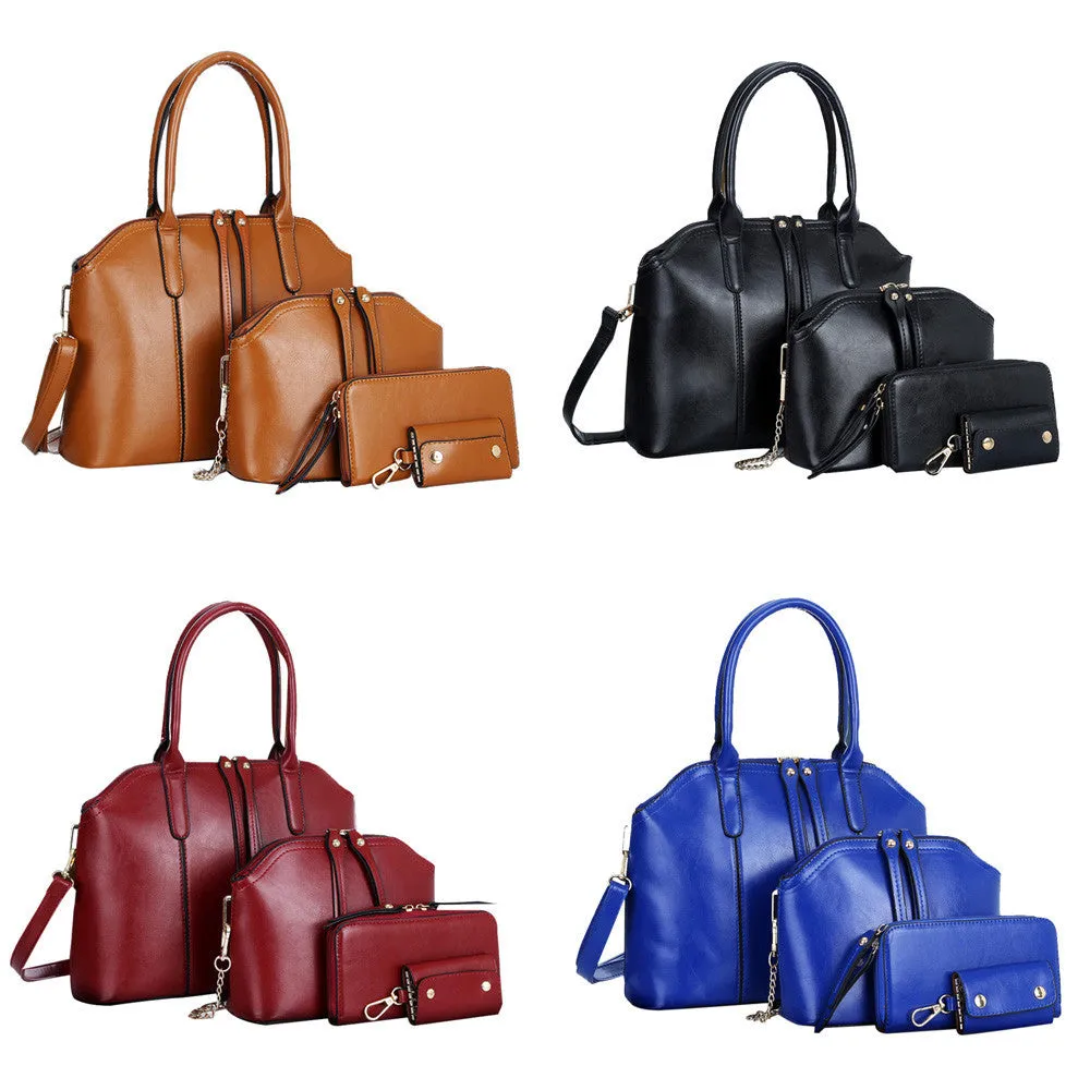 3 pcs leather bags women's hbags+women messenger bag+purse+Key cases famousluxury crossbody Shoulder Bag for girls