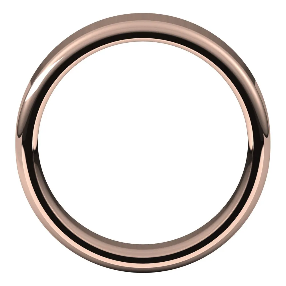 6mm 14K Rose Gold Polished Round Edge Comfort Fit Flat Band