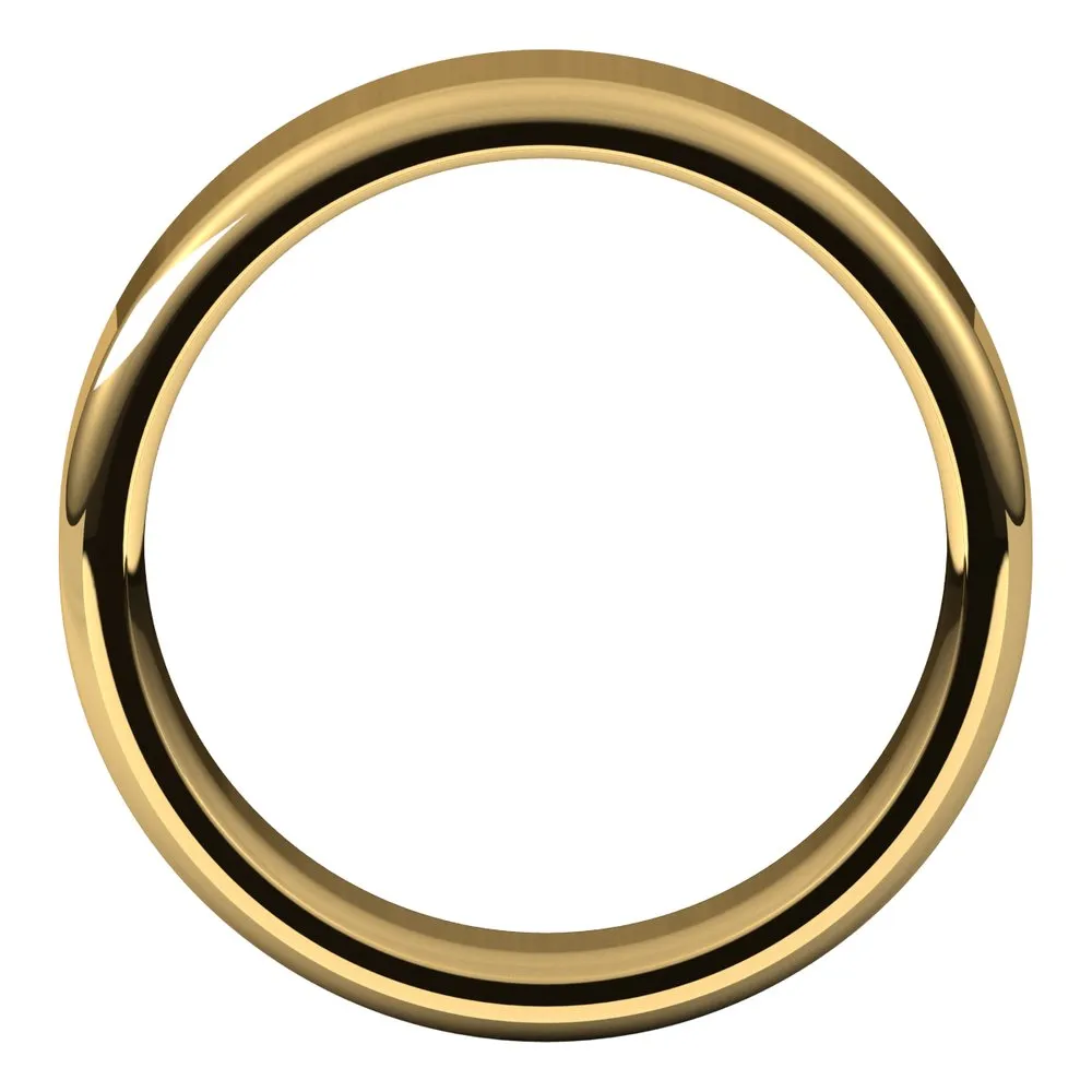 6mm 14K Yellow Gold Polished Round Edge Comfort Fit Flat Band