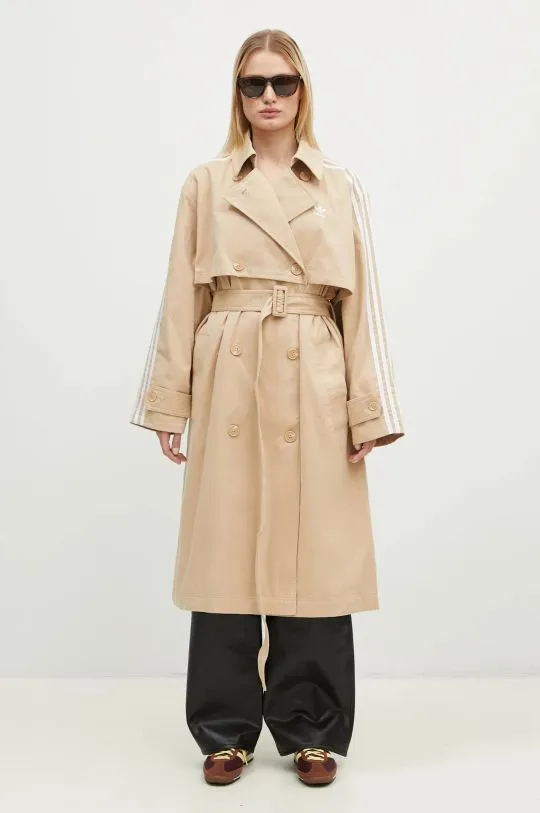 adidas Originals trench coat Adicolor women’s beige color IZ0382