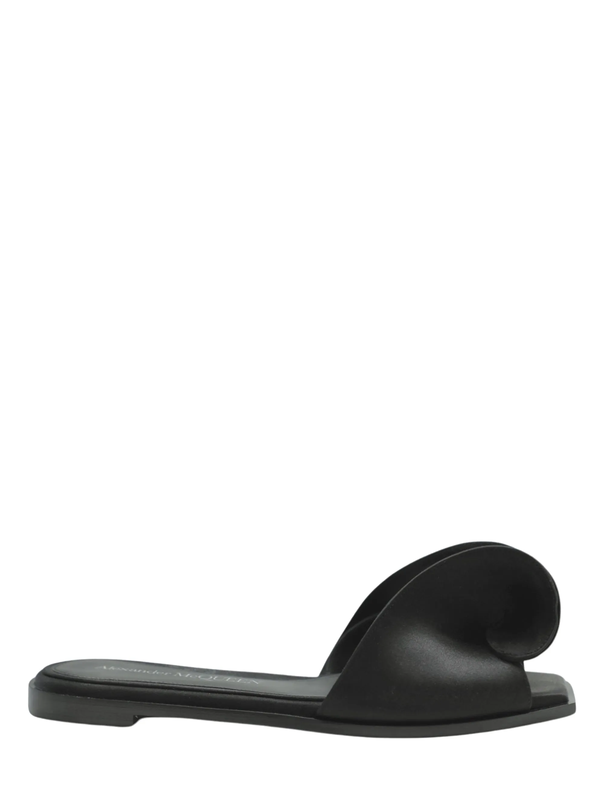 Alexander McQueen Crepe Silk Sandal in Black