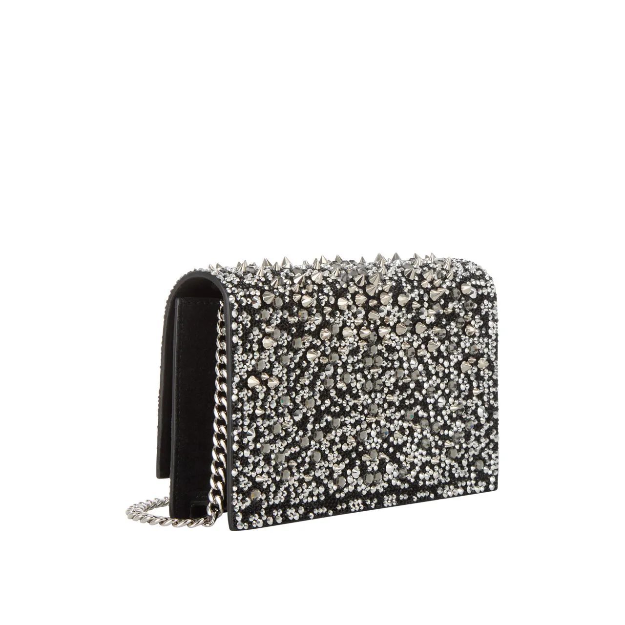 ALEXANDER MCQUEEN Studded Skull Clutch Bag - Black Crystal