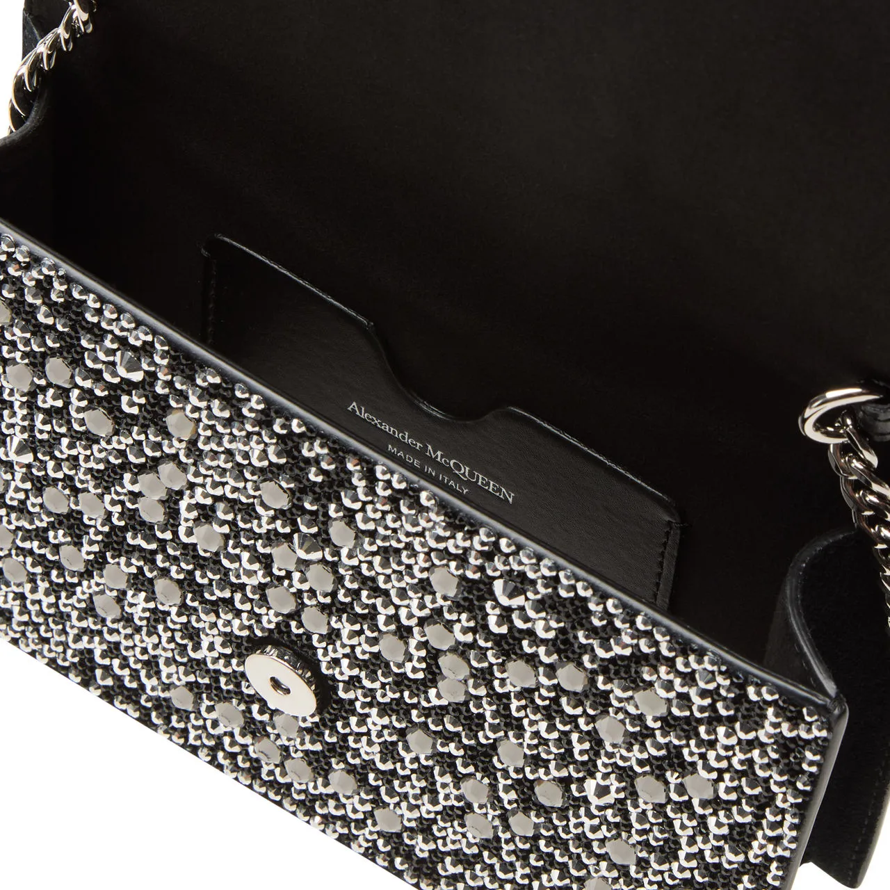 ALEXANDER MCQUEEN Studded Skull Clutch Bag - Black Crystal