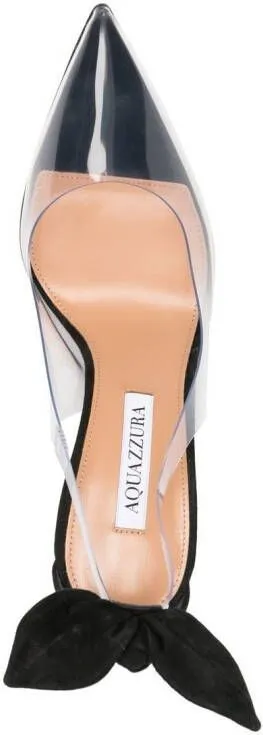 Aquazzura bow detail transparent stilettos Black