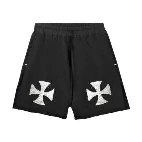 ASKYURSELF - RAW CROSS FLEECE SHORTS