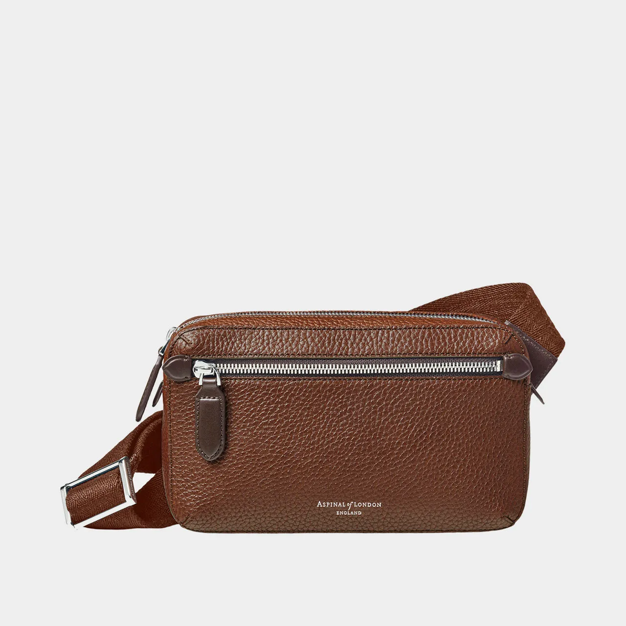 ASPINAL OF LONDON ONLINE EXCLUSIVE Reporter Compact Grained Leather Crossbody Bag - Tobacco