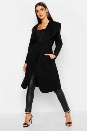 Belted Shawl Collar Coat