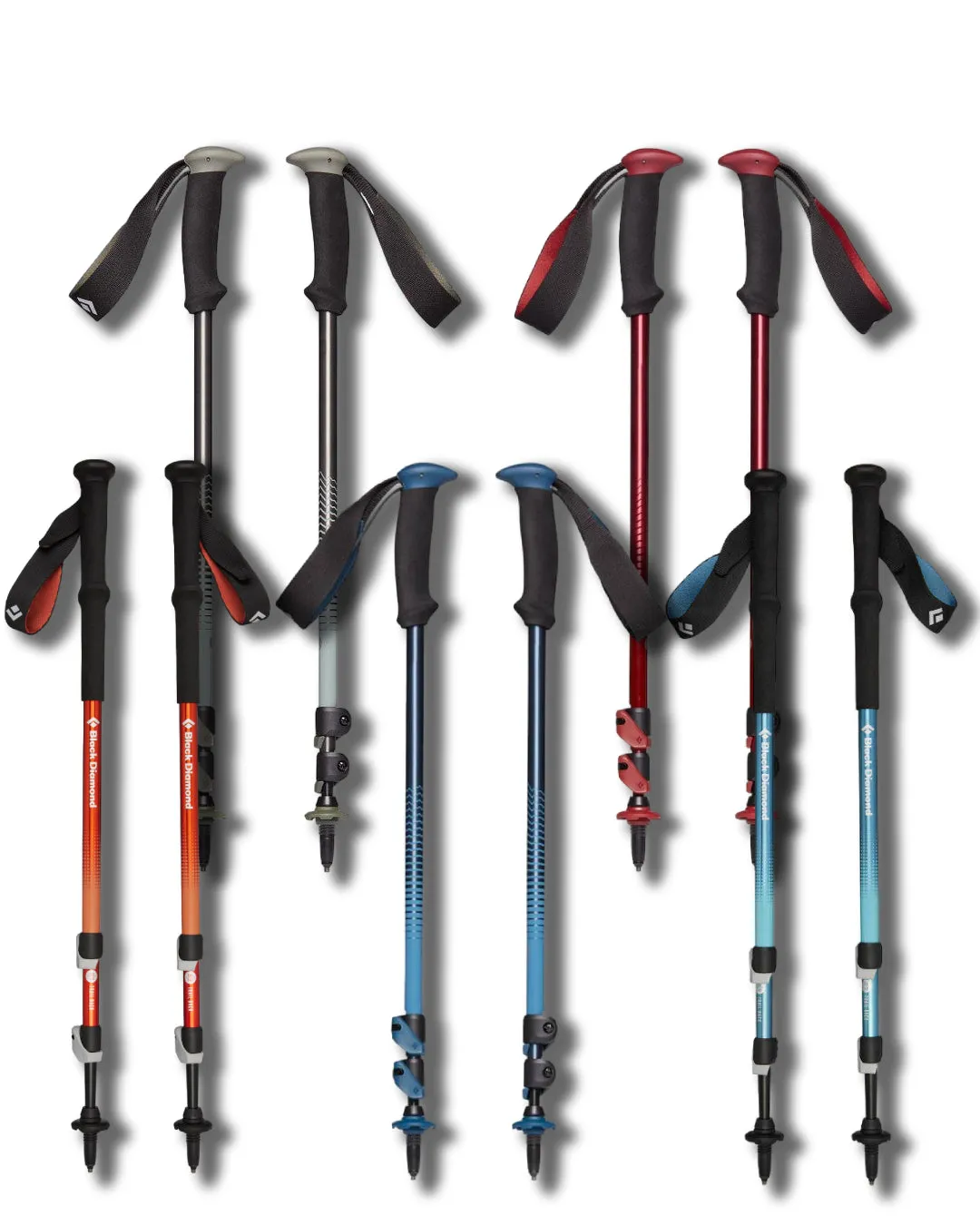 Black Diamond Trail Back Trekking Poles - 140cm | Durable, Lightweight, and Adjustable Hiking Poles for Superior Stability and C