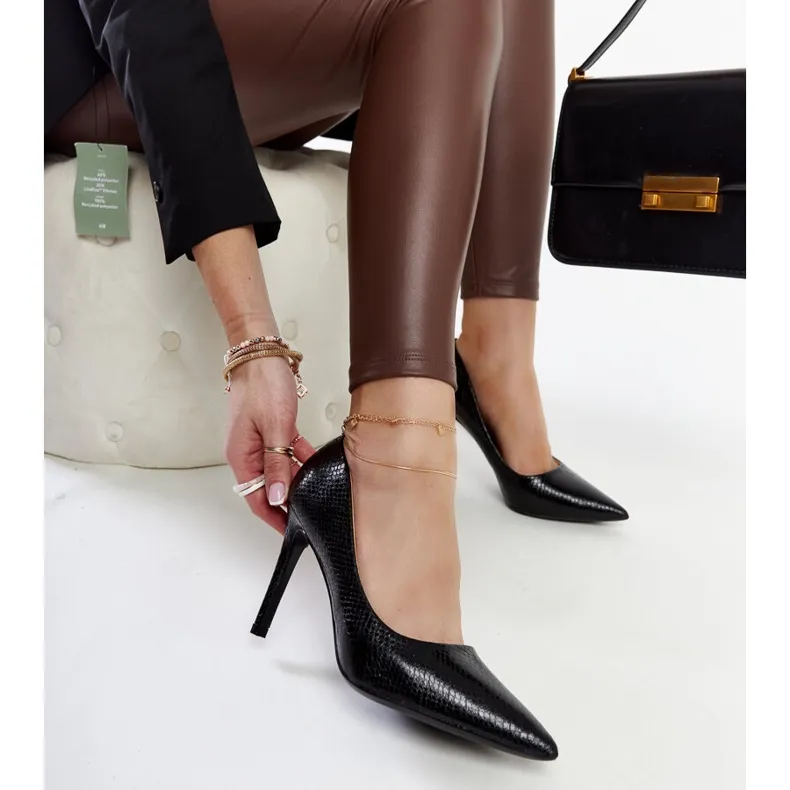 Black patent Wines stilettos