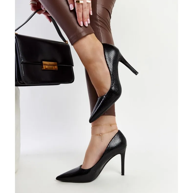 Black patent Wines stilettos