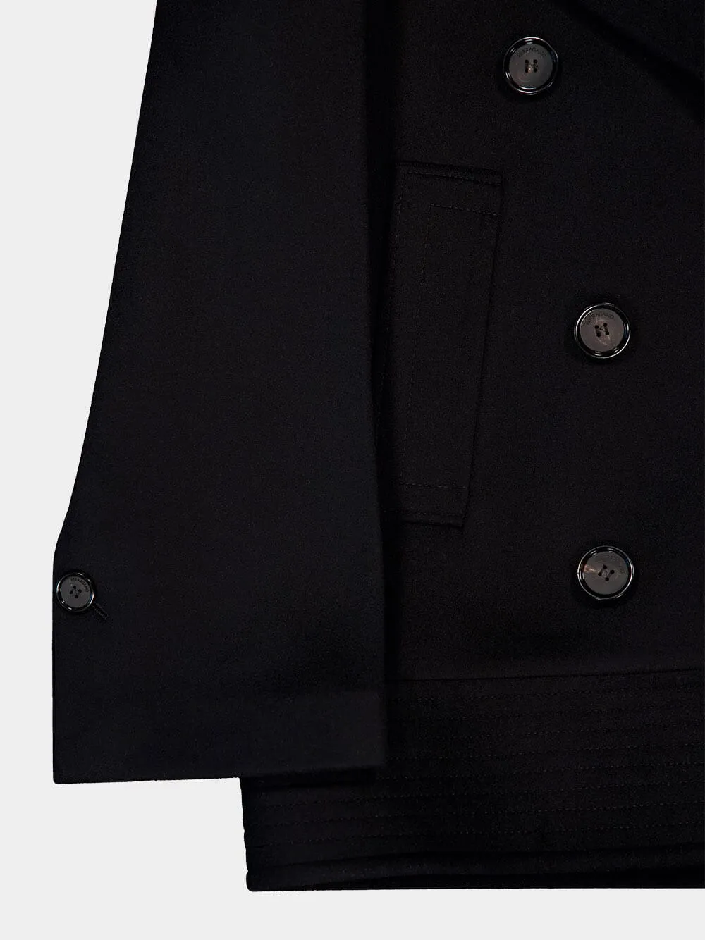 Black Wool Cashmere Peacoat