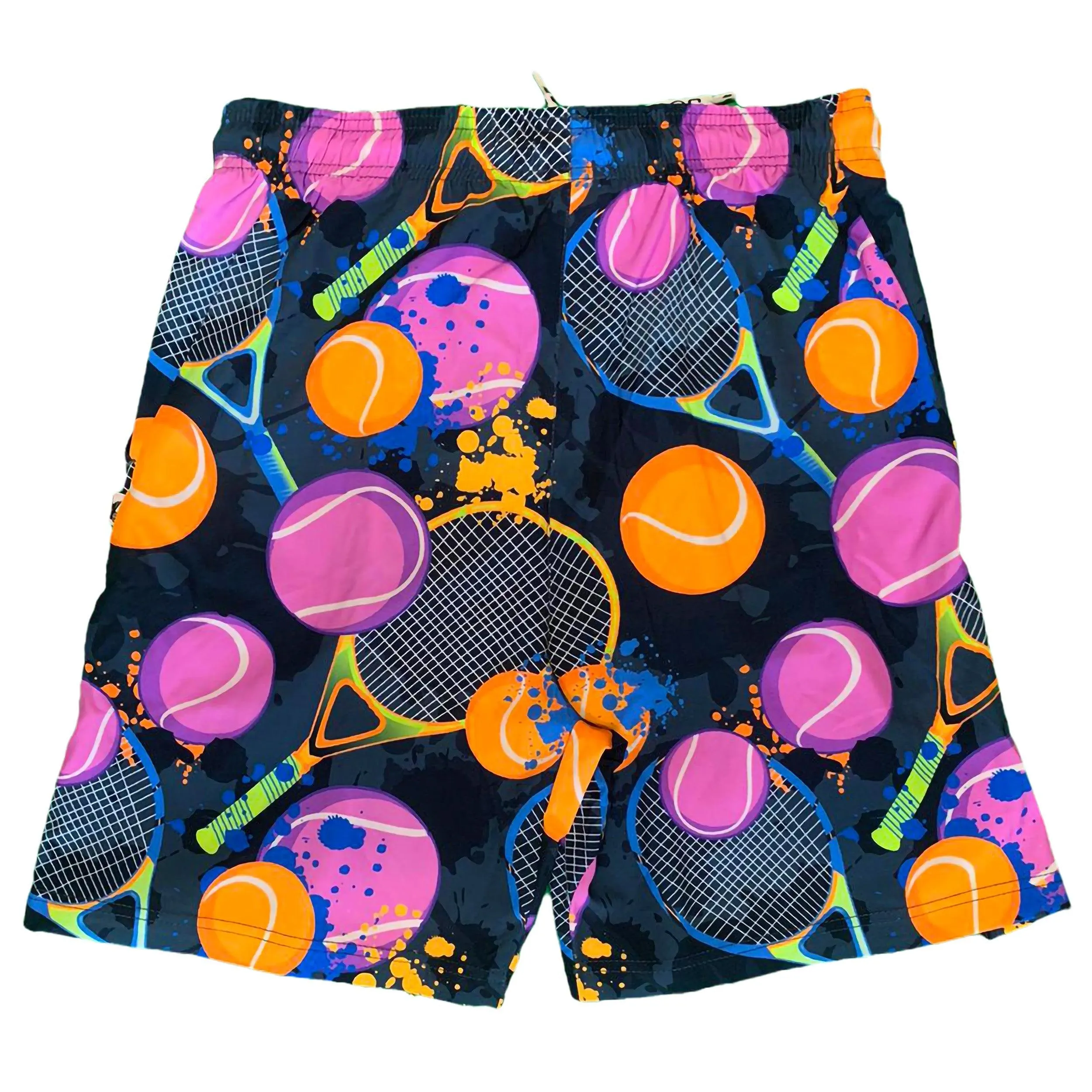 Boys Tennis Flow Print Short Charcoal