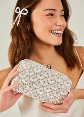 Bridal Hand-Beaded Hardcase Clutch by Accessorize | Look Again