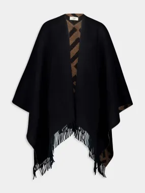 Brown and Black FF Reversible Poncho