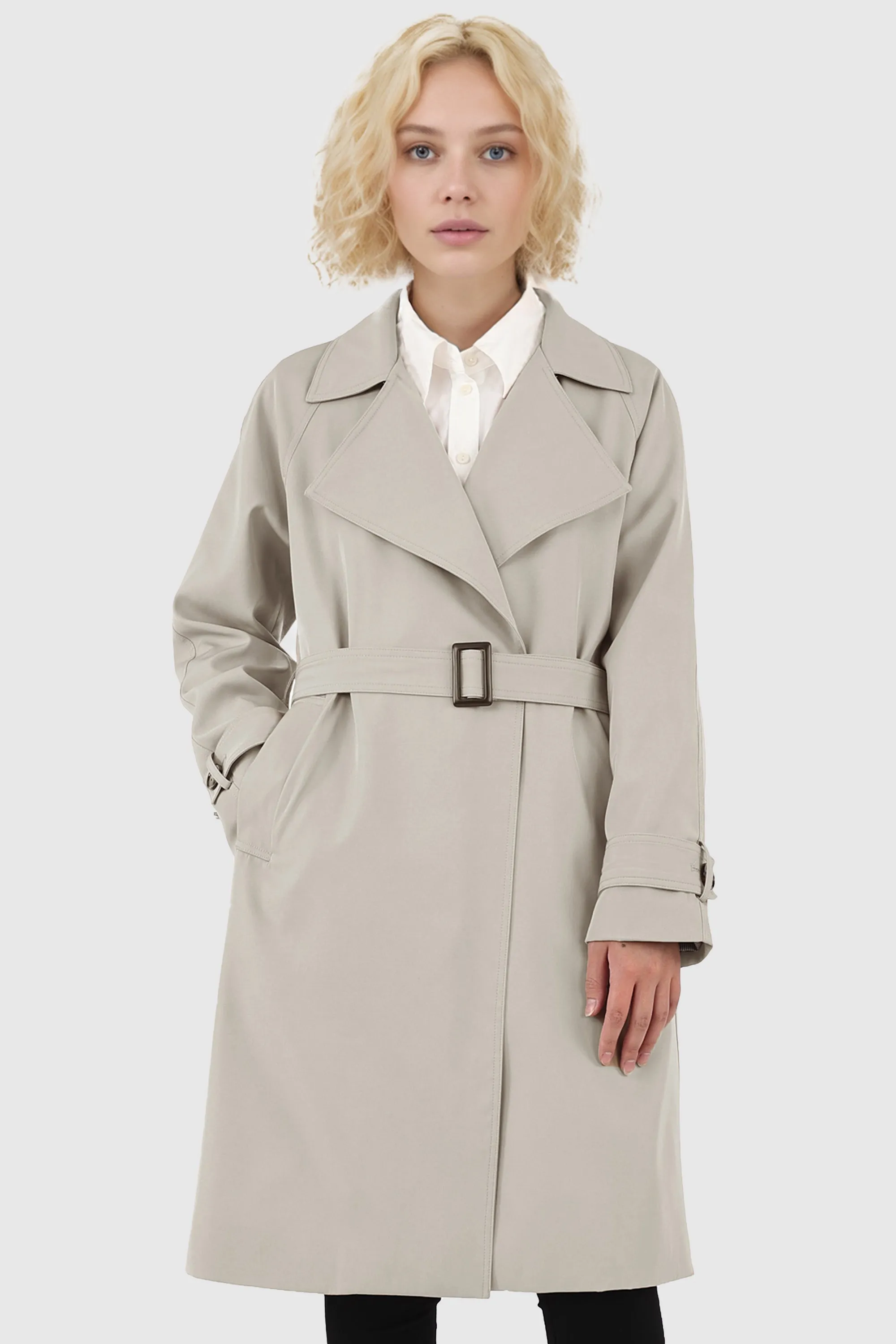 Casual Belted Lapel Trench