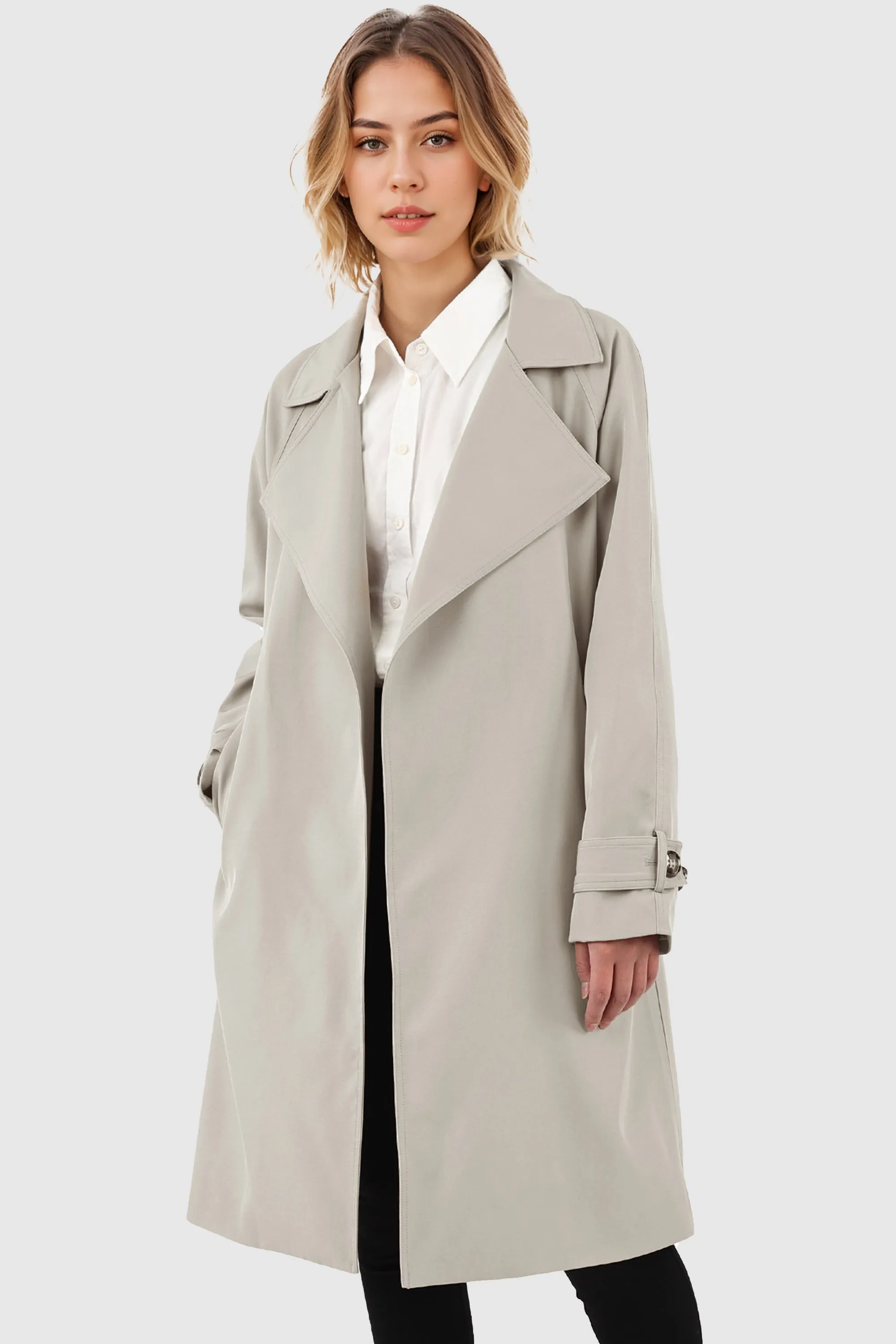 Casual Belted Lapel Trench