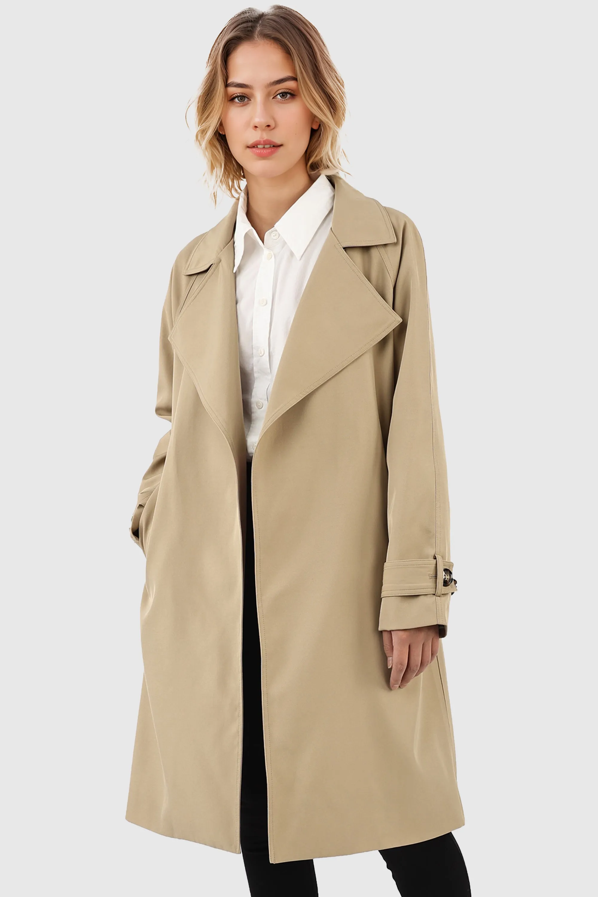 Casual Belted Lapel Trench