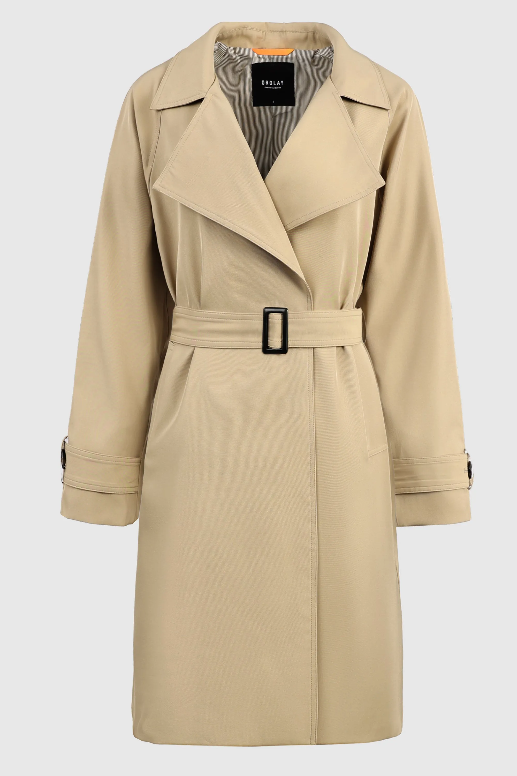 Casual Belted Lapel Trench