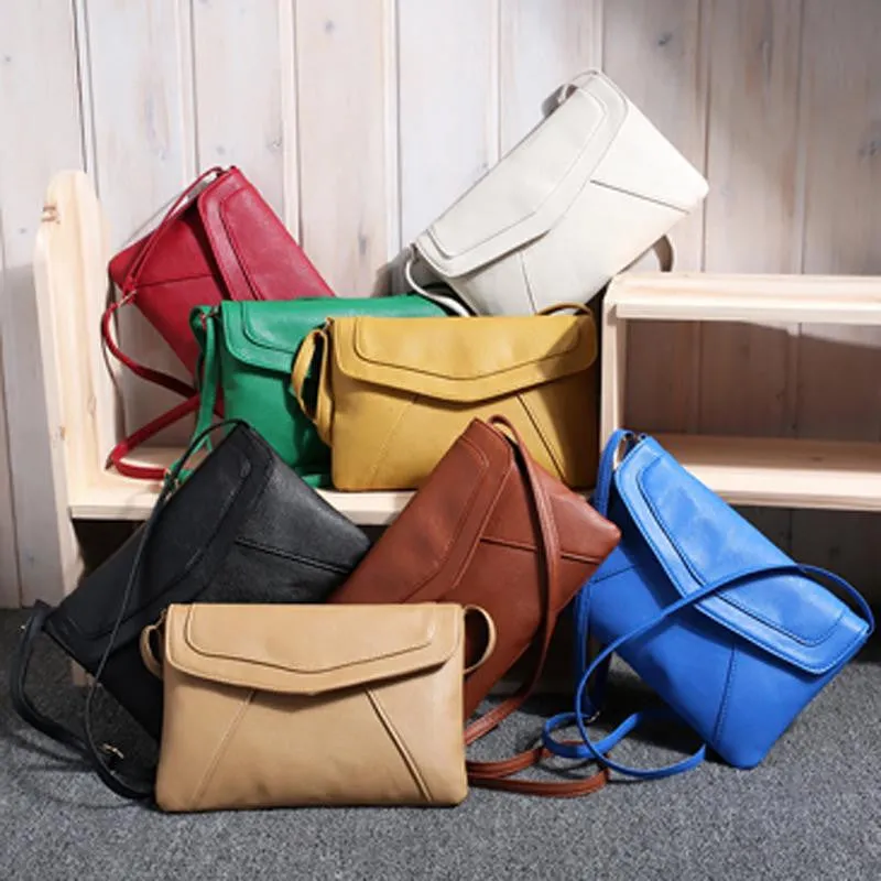 Casual Vintage Women Bags Retro Envelope hbags Satchel Leather Zipper Crossbody Shoulder messenger bag Clutch Satchel Bolsa