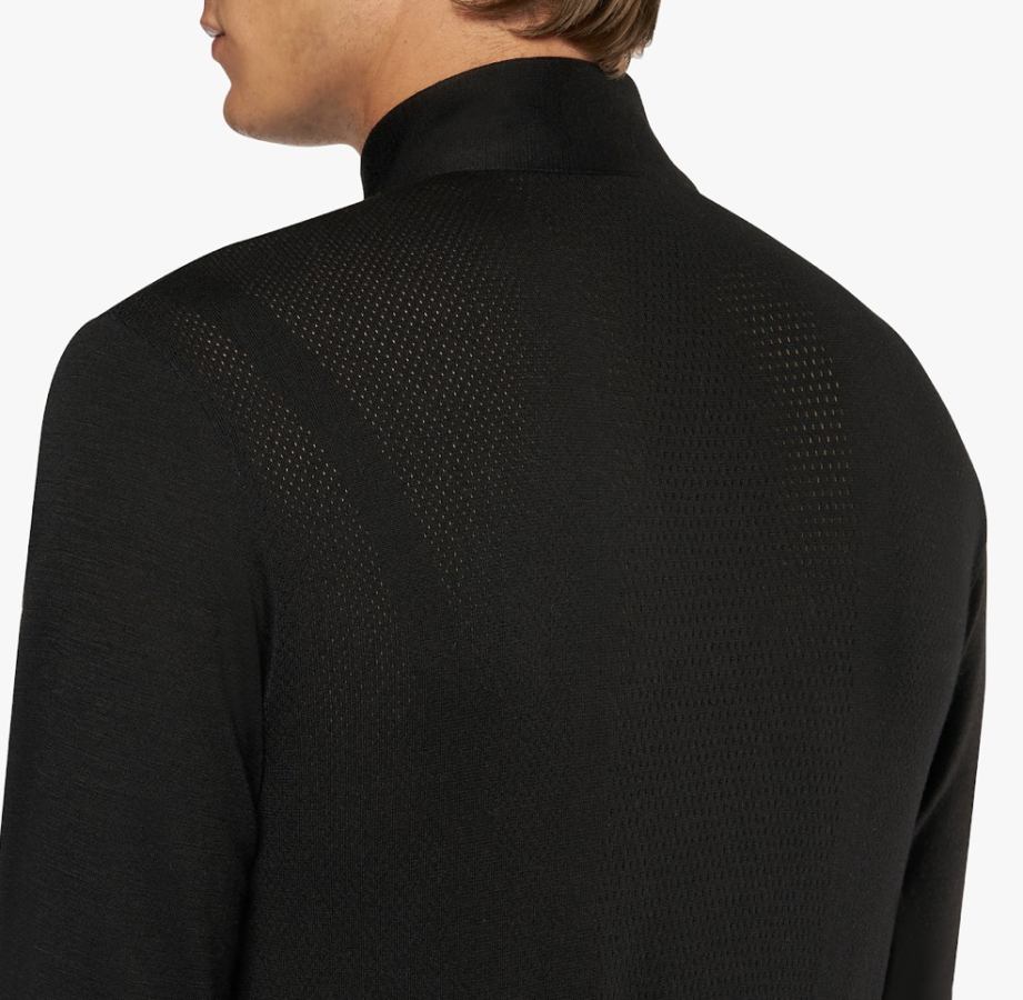 Cavalleria Toscana R-Evo premier tech wool L/S men's turtleneck 9999 Black