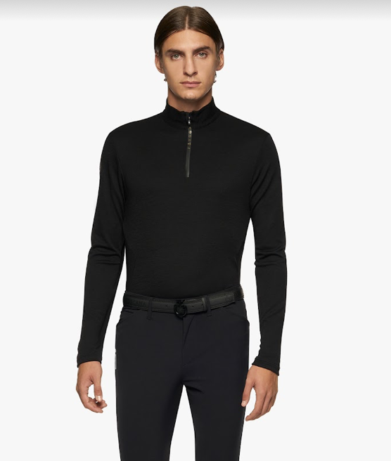 Cavalleria Toscana R-Evo premier tech wool L/S men's turtleneck 9999 Black