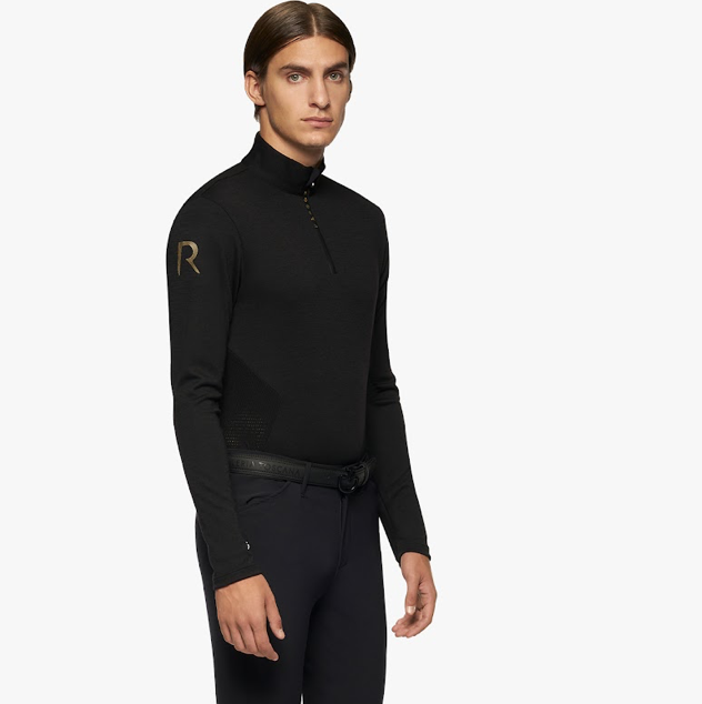 Cavalleria Toscana R-Evo premier tech wool L/S men's turtleneck 9999 Black