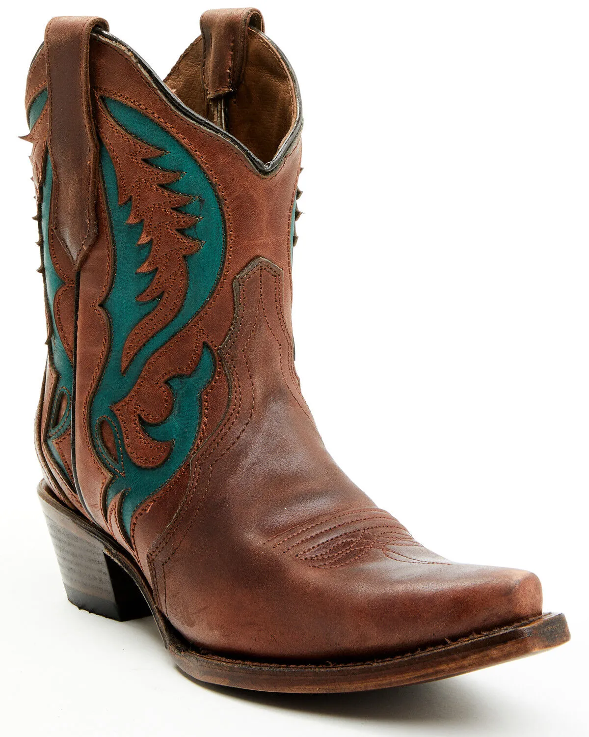 Circle G Women's Inlay Western Booties - Snip Toe