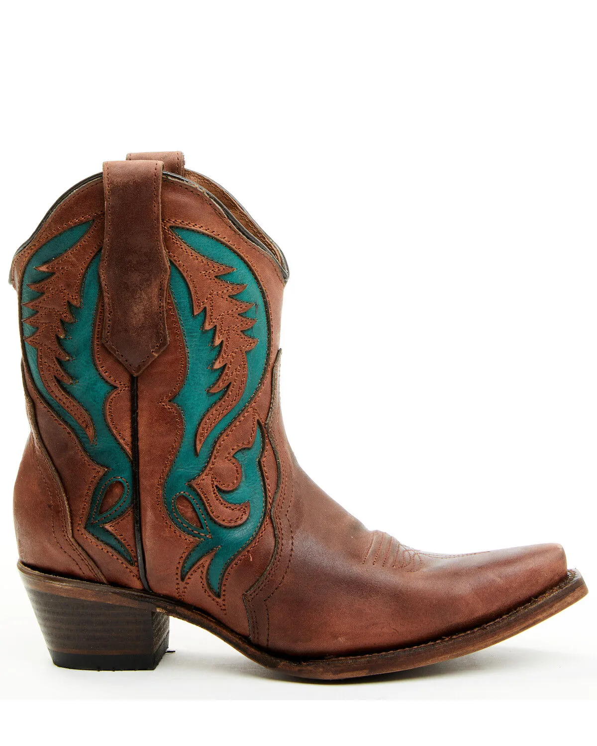 Circle G Women's Inlay Western Booties - Snip Toe