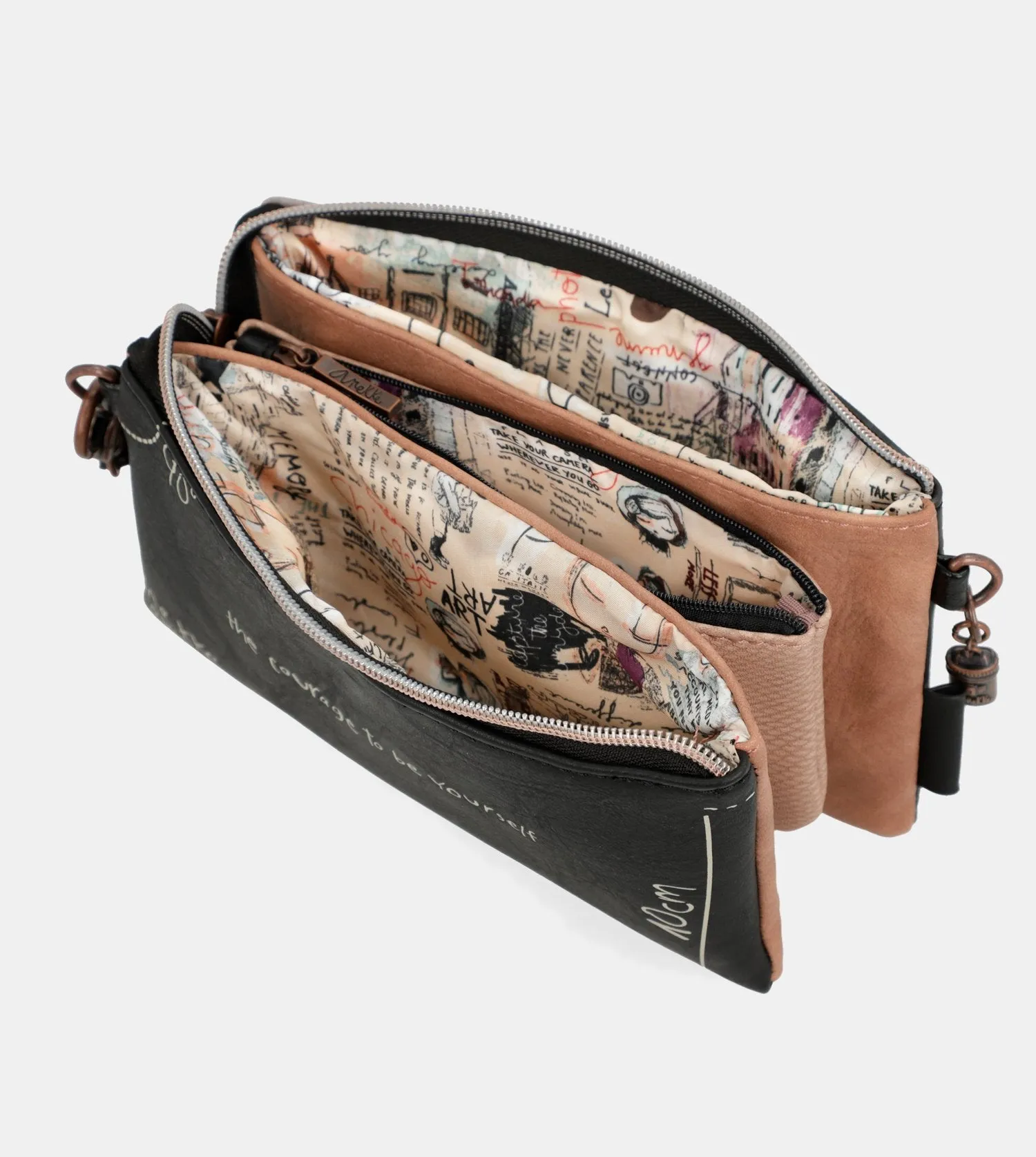 City Moments triple compartment crossbody bag