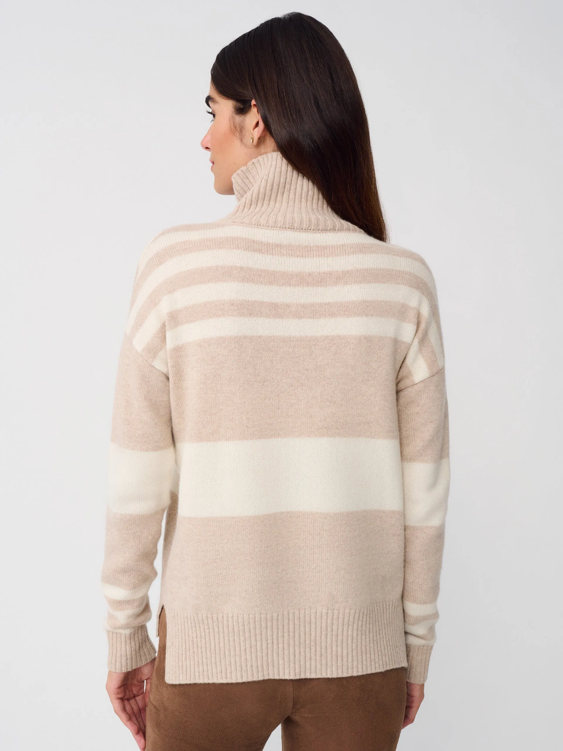 Clara Cashmere Turtleneck in Stripe