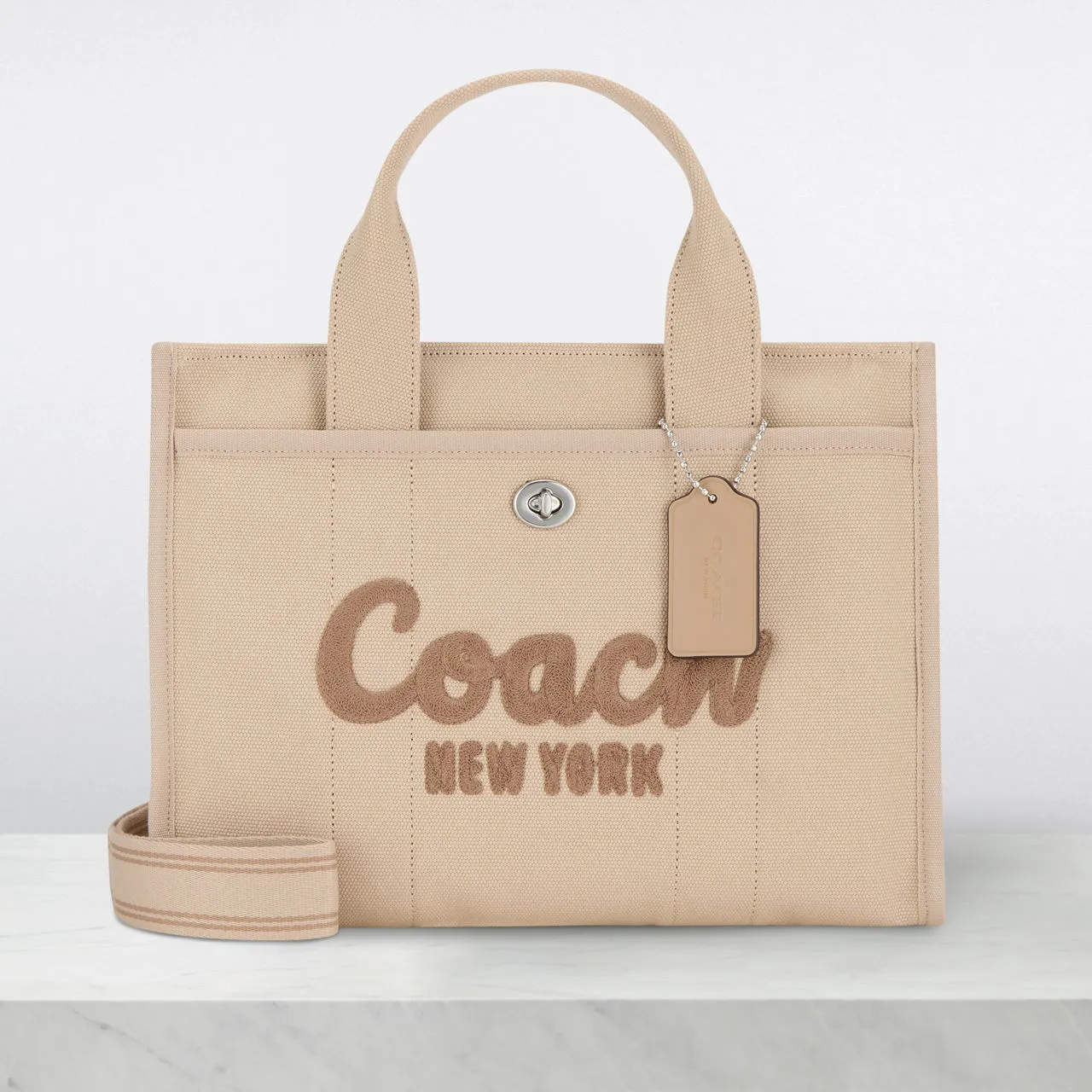 COACH Cargo Canvas Logo Tote Bag - Chalk