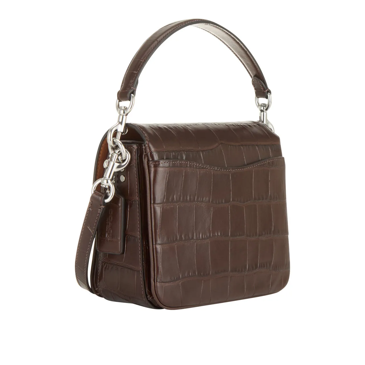 COACH Cassie 19 Croc Crossbody Bag - Maple