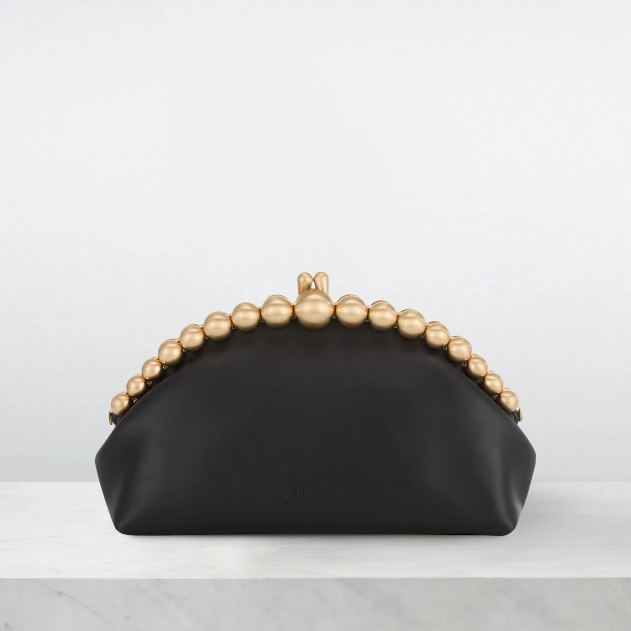 CULT GAIA Una Metallic Bead Clutch - Black