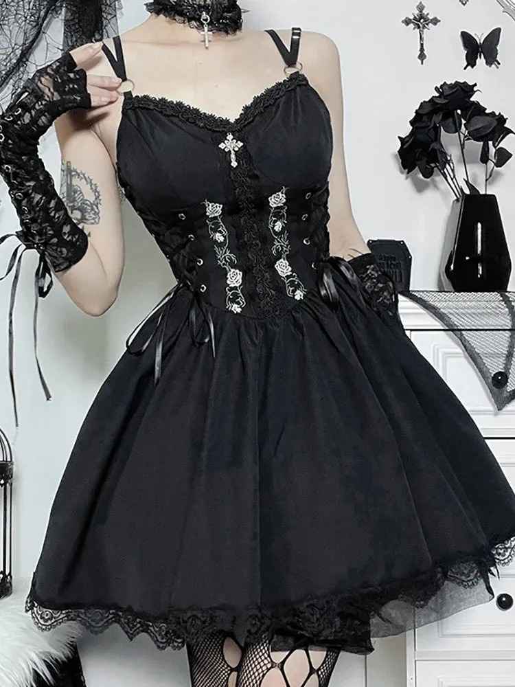 Dark Gothic Aesthetic Bandage Corset Dress