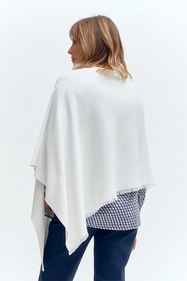 Devernois GIRLYFRANGES OFF WHITE PONCHO