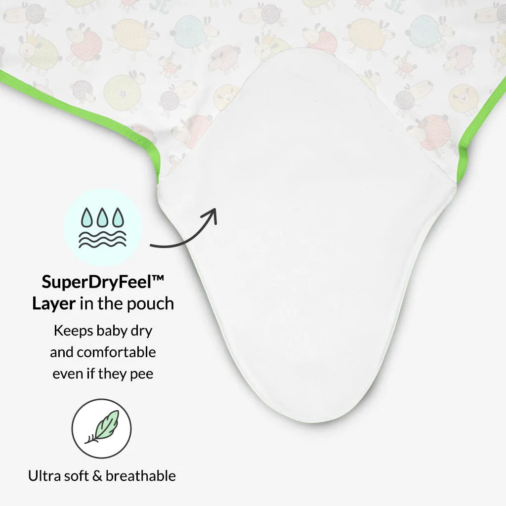 Dry Feel Swaddle Wrap (Happy Clouds and Starry Skies) and FREE XtraHydrating Wipes - 72 pack