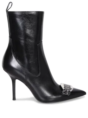 Dsquared2 Gothic Plaque Black Pointed Booties