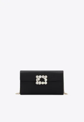 Efflorescence Crystal Embellished Satin Clutch