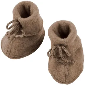 Engel Baby Booties w. Ribbon Walnuss Melange