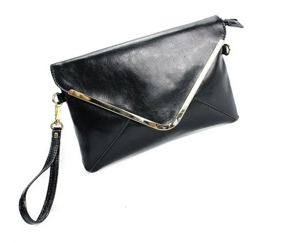 Enveloppe Clutch Purse for Women with Gold Metal Lining