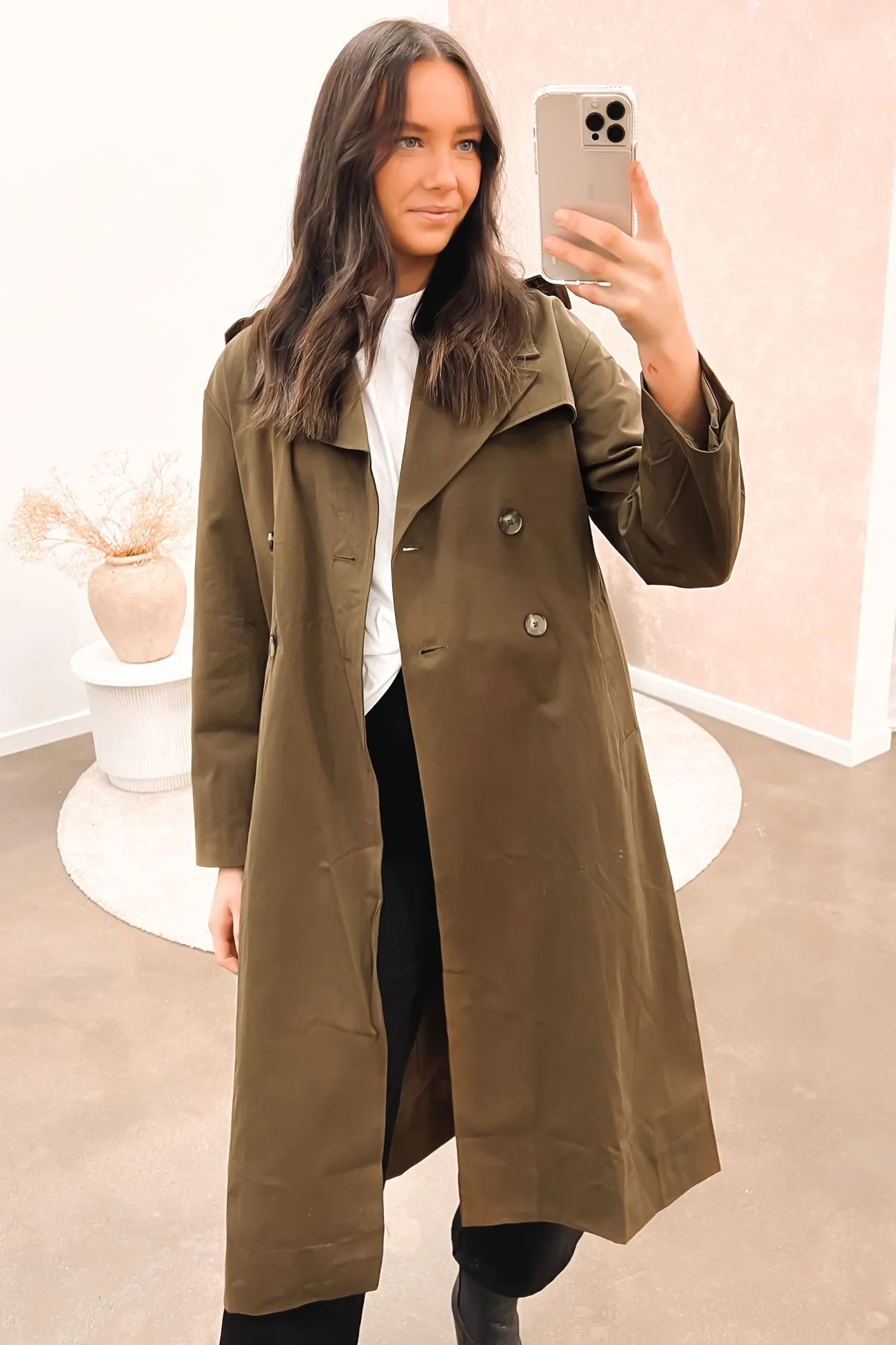 Evani Trench Dark Khaki