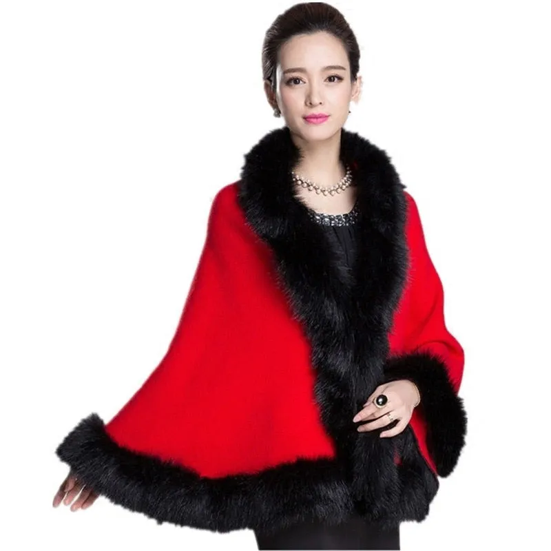 Faux Fur Poncho