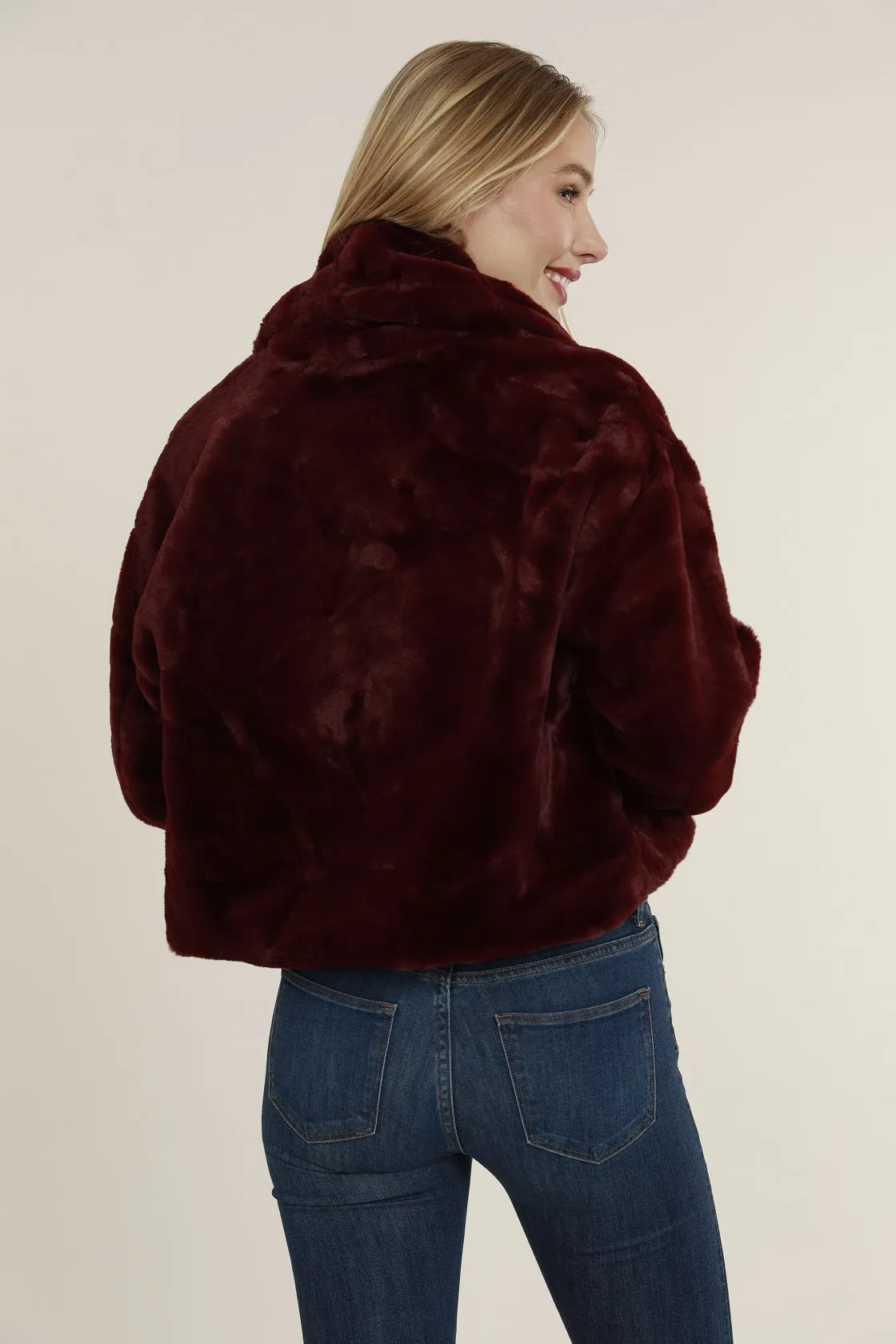 Faux Fur Shawl Collar Jacket