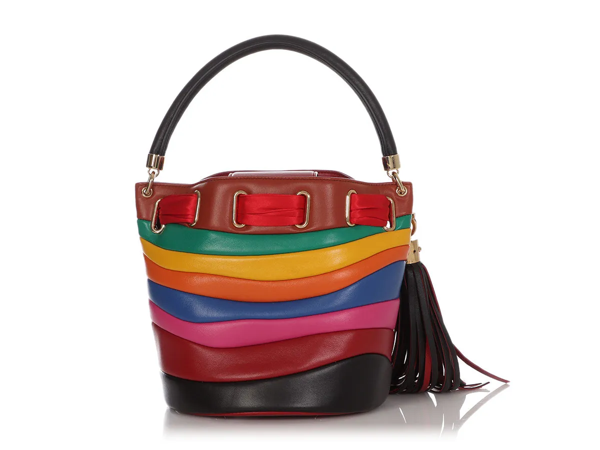 Ferragamo Rainbow Stripe Solaria Bucket Bag