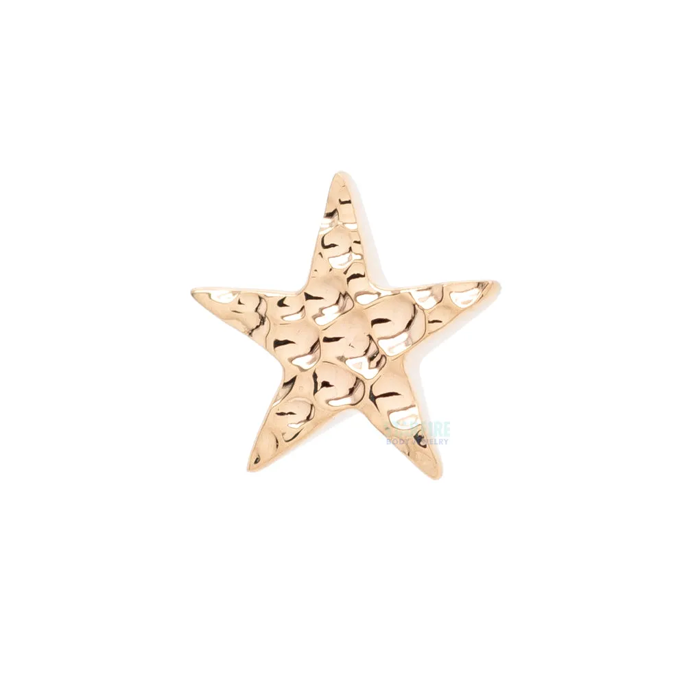 Flat Star Threaded End HAMMERED FINISH in Gold