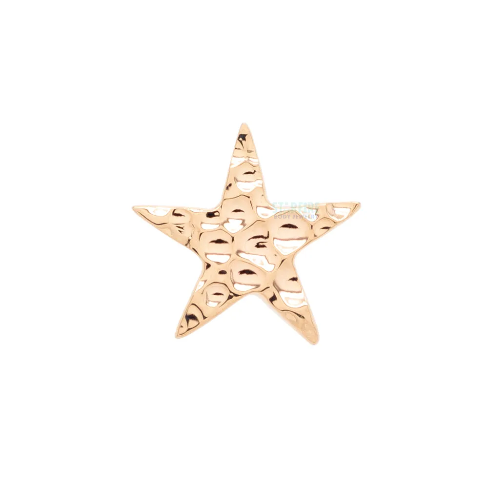 Flat Star Threaded End HAMMERED FINISH in Gold