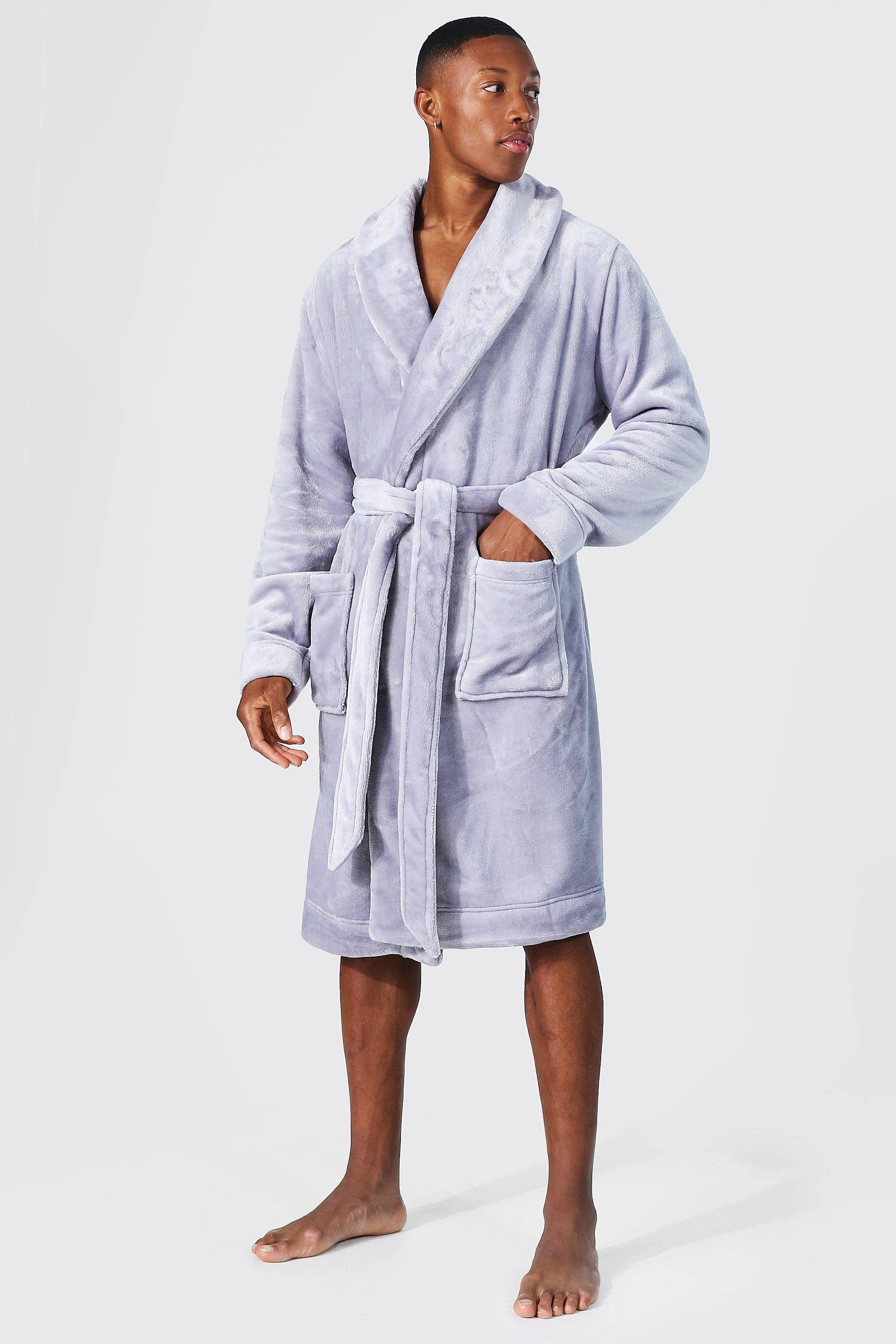 Fleece Shawl Collar Dressing Gown