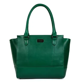 Forest Green Full Grain Leather Medium Satchel Hand Bag By Brune & Bareskin